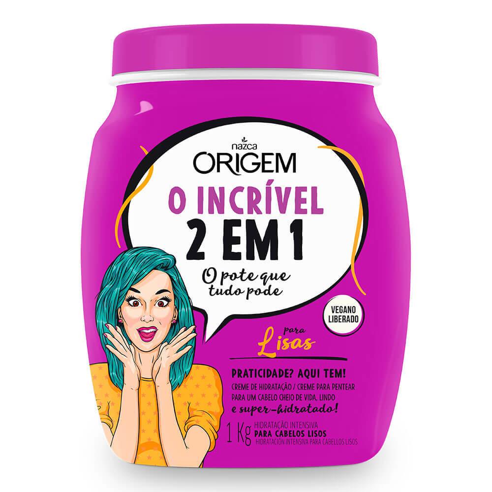 Origem Lisas Straight Hair 2 in 1 Moisturizing Combing Cream 1Kg - Nazca - Image 2