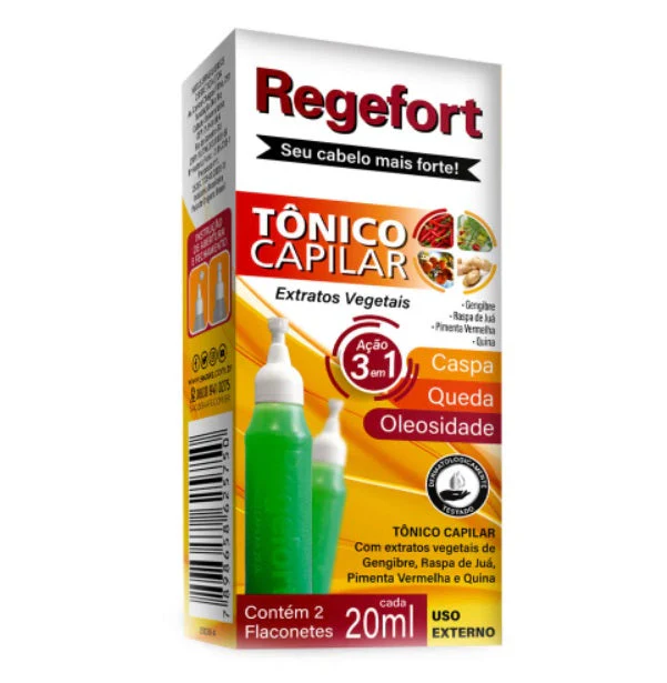 3 in 1 Tonic Regefort Anti Hair Dandruff Oiliness Control Treatment 2x20ml - Skafe