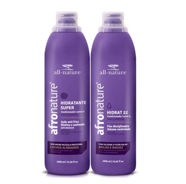 Afro Hidrat 22 Curly Wavy Hair Moisturizer Anti Frizz Kit 2x1000ml - All Nature
