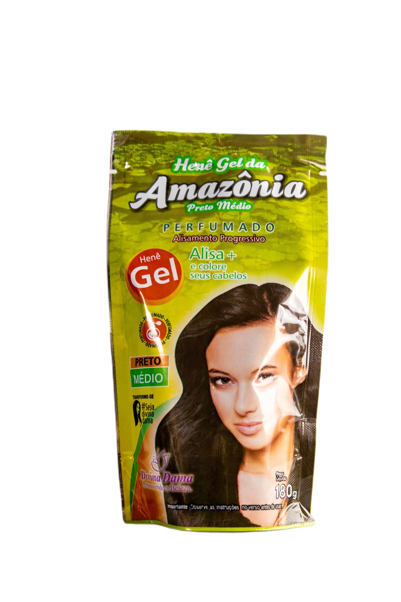 Lot of 10 Amazon Henê Gel Medium Black Straightening Henna 180g - Divina Dama - Image 2