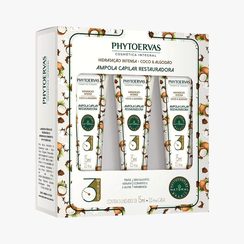 Phytoervas Hair Light Bulb Hydration Intense Coconut and Cotton 3 / 15ml