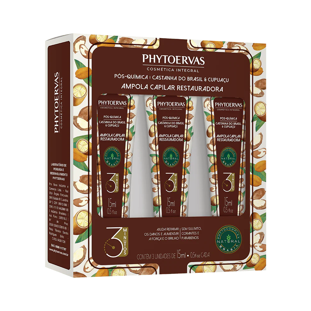 Phytoervas Light Bulb Post Chemical Chemistry of Brazil and Cupuaçu 3/15ml - Light Bulb Post Chemical Ojon Oil 3 / 15ml