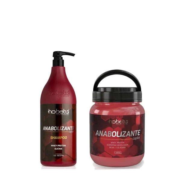 Anabolizante Hair Anabolic Strenghtening Hydration Treatment Kit 2 Itens - Hobety