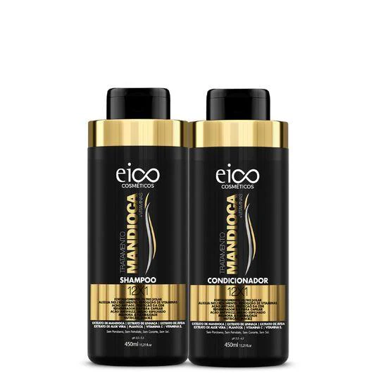 Anti Age Anti Frizz Nourishing Cassava Treatment Hair Strength Kit 2x450 - Eico