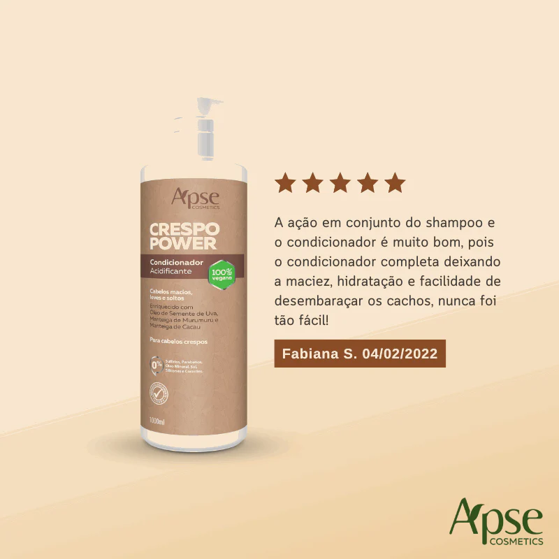 Apse Cosmetics - Curly Power Acidifying Conditioner 33.8 fl oz - Image 3