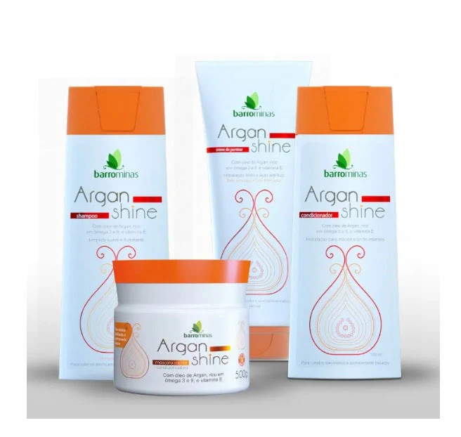 Argan Shine Home Care Hair Maintenance Treatment Kit 4 Itens - Barrominas