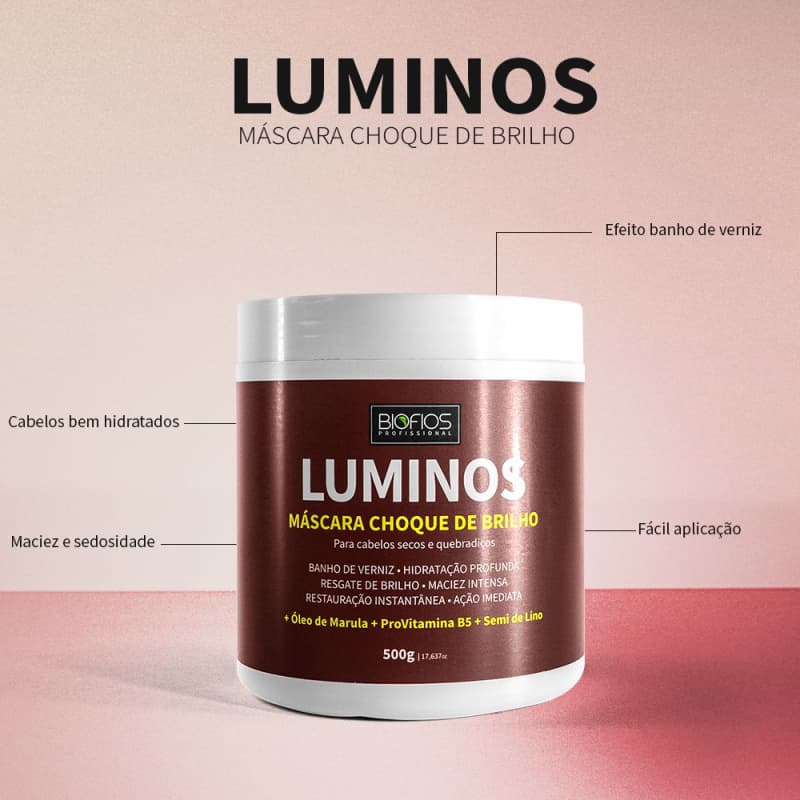 Biofios Profissional Luminos Shine - 500g Hydration Mask - Image 2