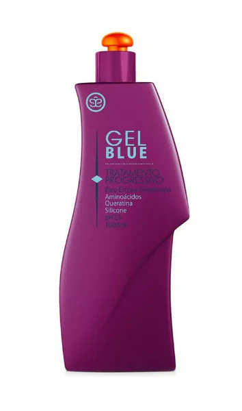Blue Treatment Gel Progressive Brush Intensive Curly Hair Straightening 1L - Leazy