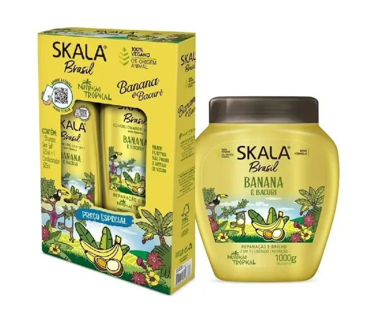 Skala Brasil Amazon Banana & Bacuri Nutrition Vegan Treatment Kit 3 Prod. - Skala - Image 3