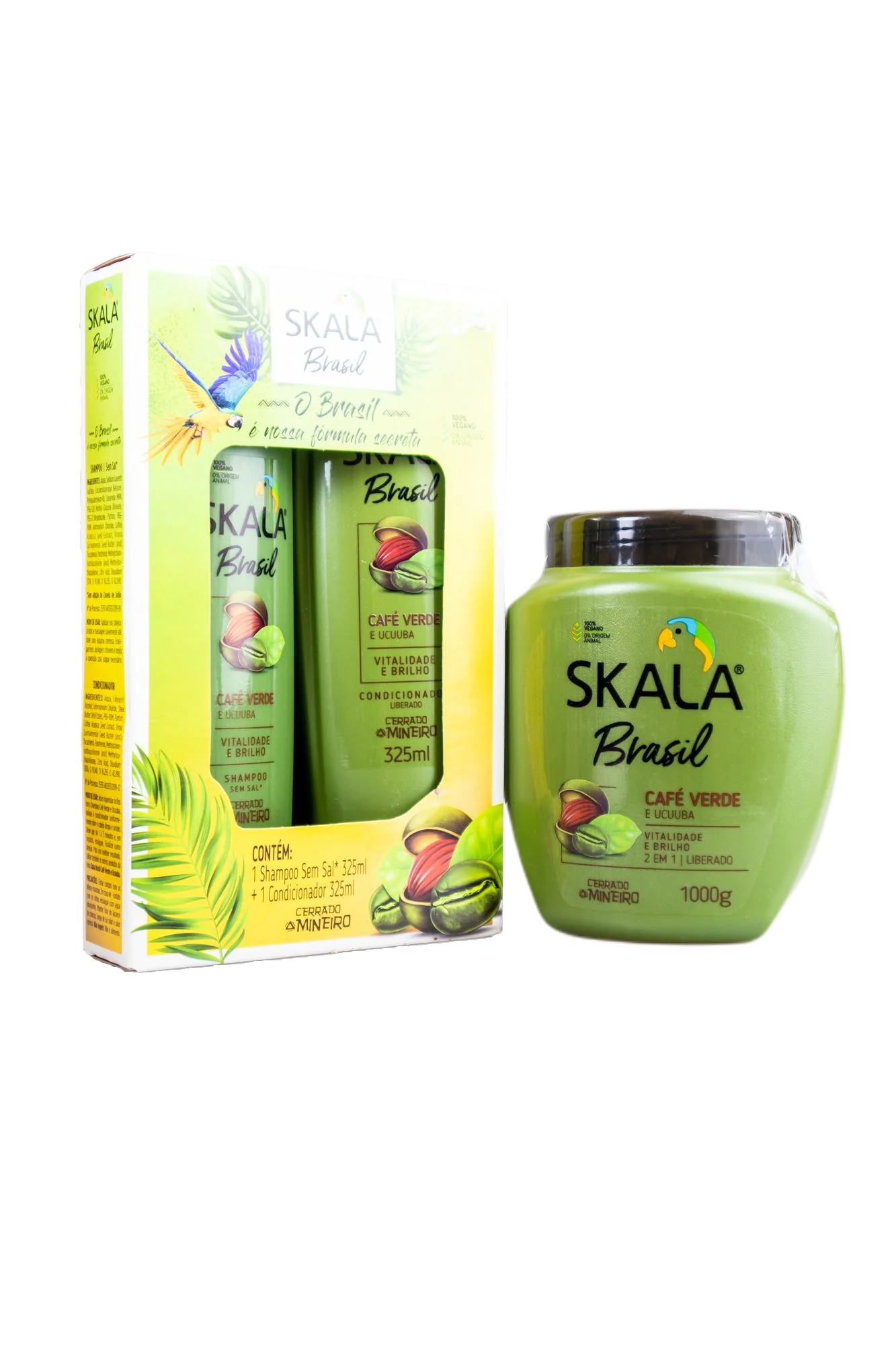 Skala Brasil Cafe Verde Green Coffee & Ucuuba Nutrition Vegan Treatment Kit 3 Products - Skala