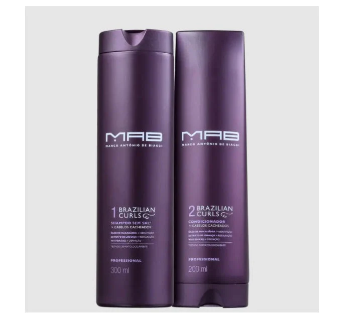 Brazilian Curls Frizz Control Daily Curly Wavy Hair Treatment Kit 2 Itens - MAB