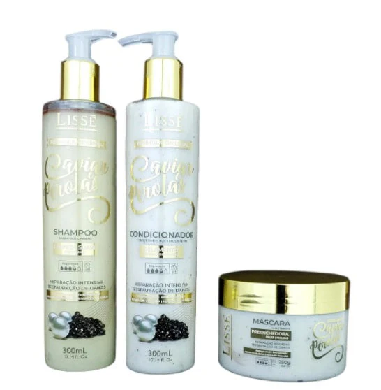Caviar Pearls Damaged Hair Reconstruction Health Treatment Kit 3 Itens - Lissé
