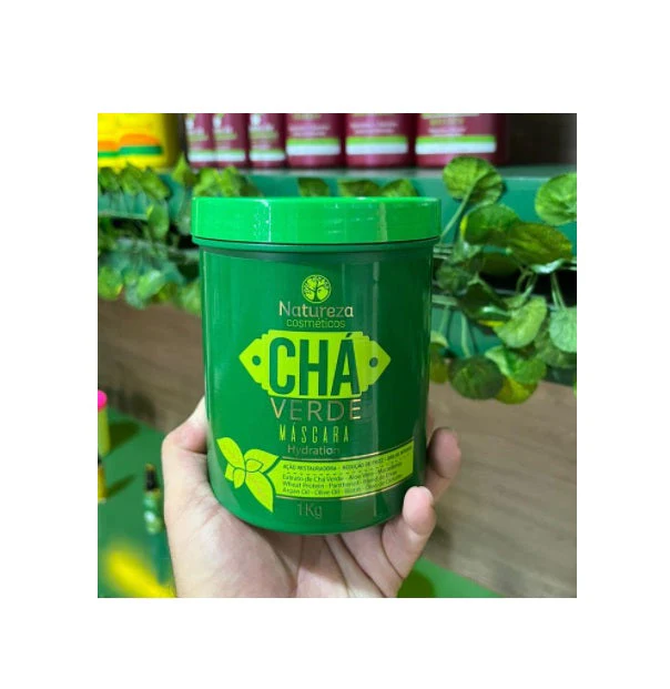 Green Tea Hydration Anti Frizz Intense Shine Restore Mask 1Kg - Natureza Cosmetics - Image 2