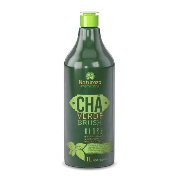 Green Tea Instant Shine Anti Frizz Treatment Brush Gloss 1L - Natureza Cosmetics