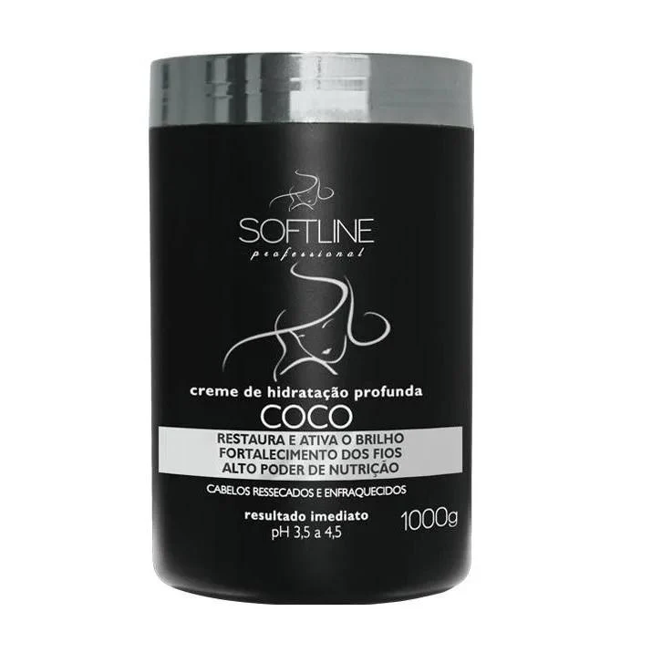 Coconut Dry Brittle Hair Mousturizing Strenghtening Shine Mask 1Kg - Soft Line