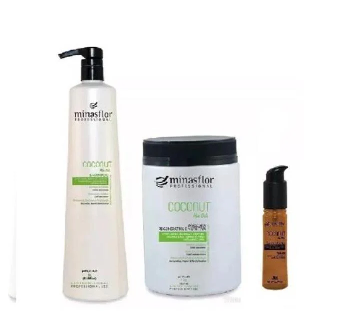Coconut Mix Oils Post Chemistry Nourishing Treatment Kit 3 Itens - Minas Flor