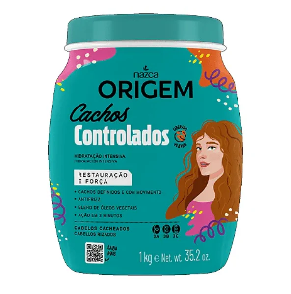Origem Moisturizing Vegan Controlled Curls Aloe Vera Hair Mask 1kg - Nazca - Image 2