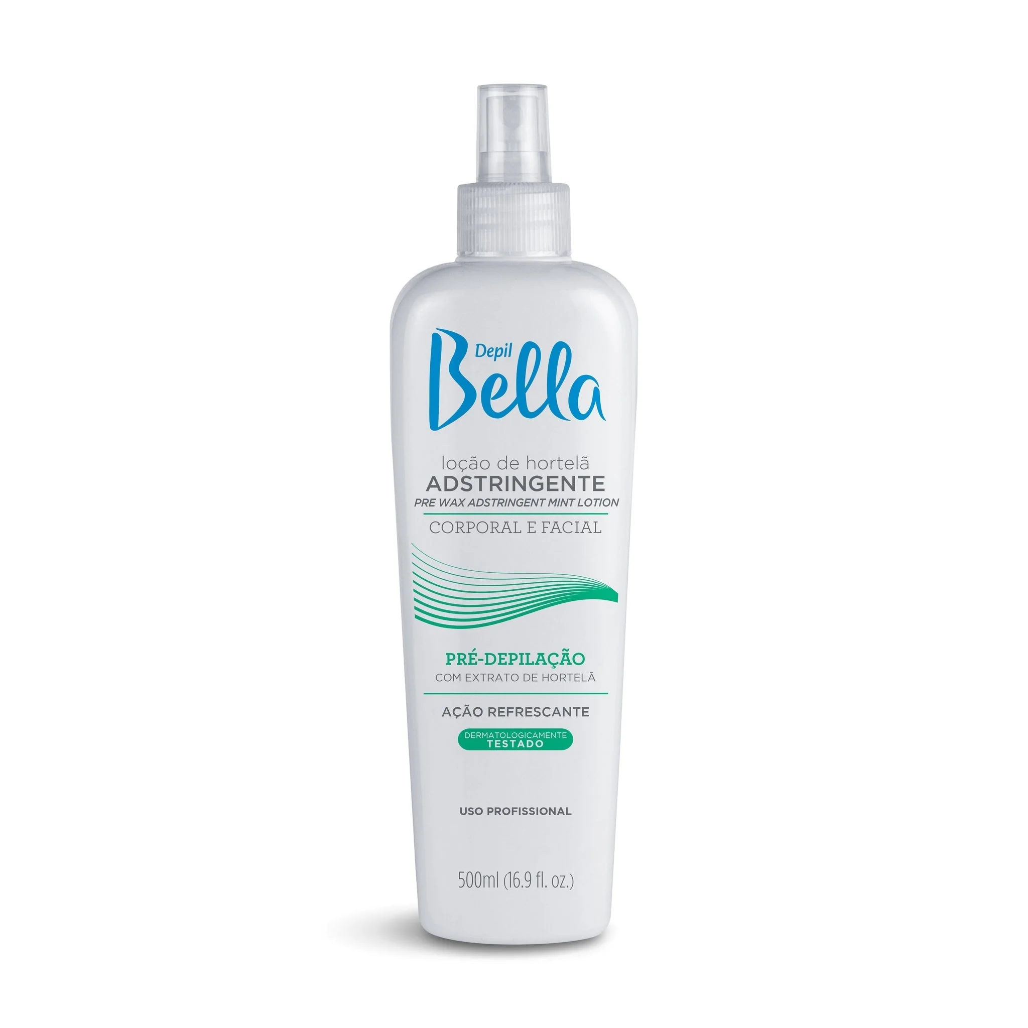 Depil Bella Pre Waxing Astringent Skin Lotion with Mint Extract 500ml (6 Units ) - Image 2