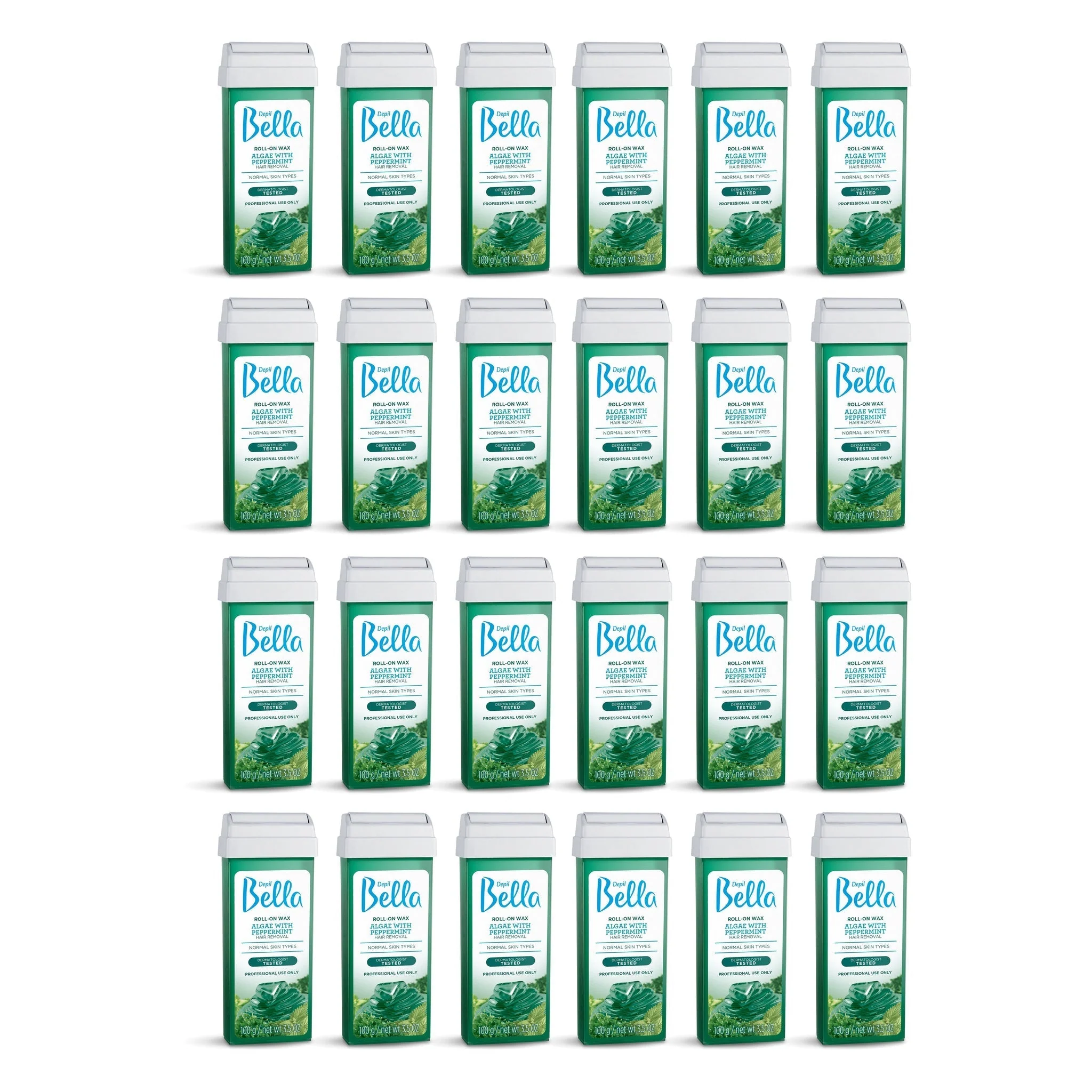 Depil Bella Roll-On Algae with Peppermint Wax Hair Removal Cartridges 3.52Oz (120 Units )