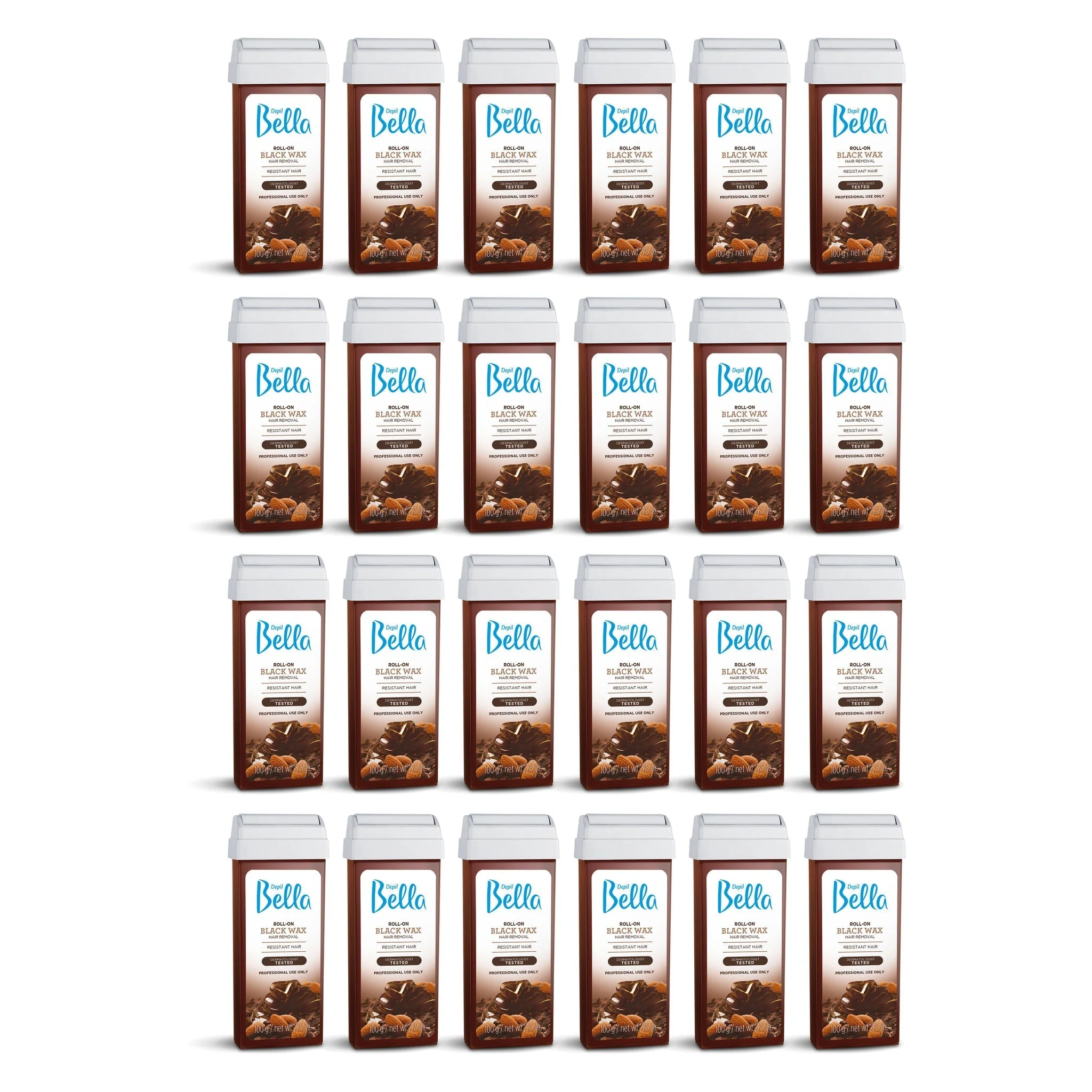 Depil Bella Roll on Black Wax Hair Removal Cartridges 3.52Oz (24 Units )