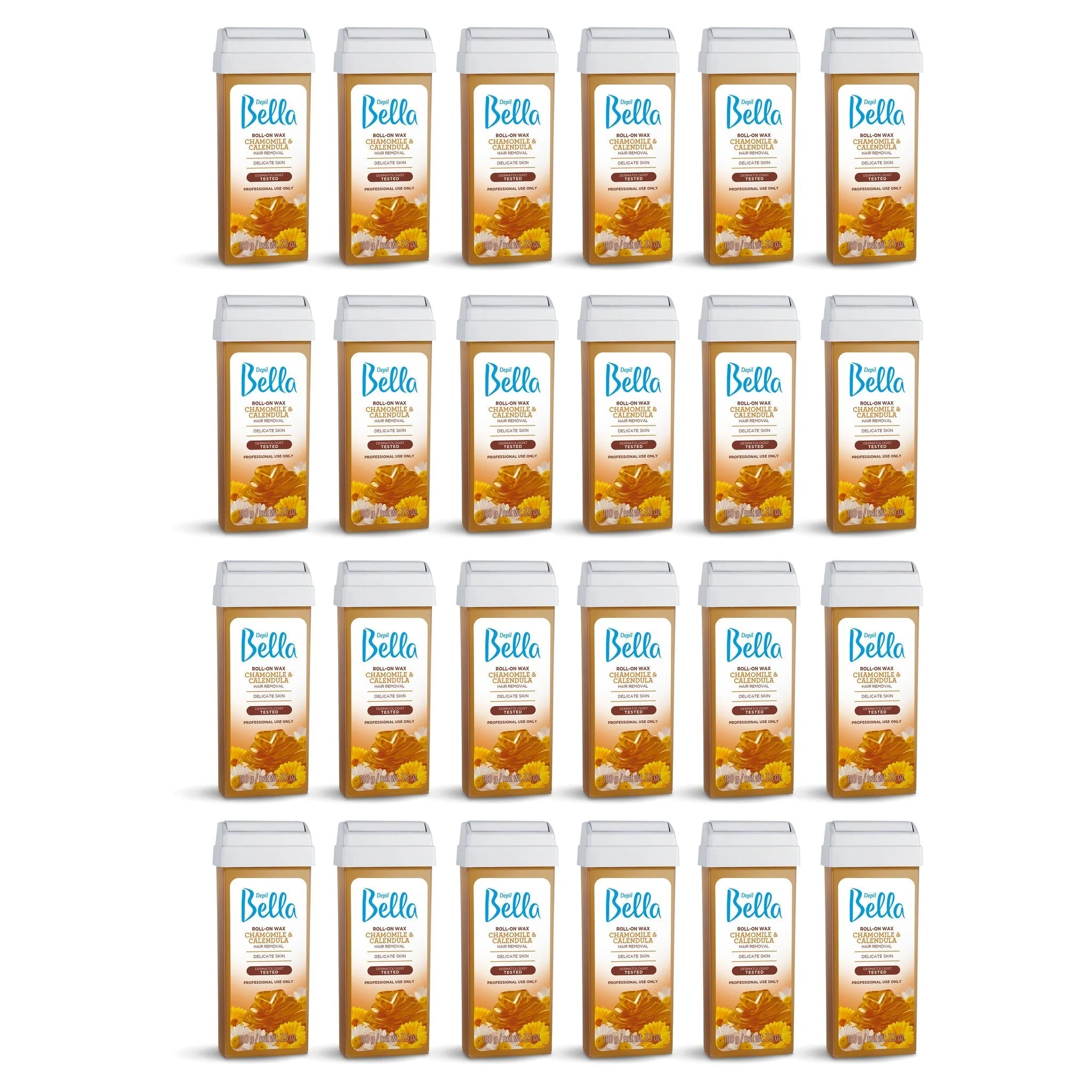 Depil Bella Roll on Chamomile and Calendula Wax Hair Removal Cartridges 3.52 Oz (120 Units )