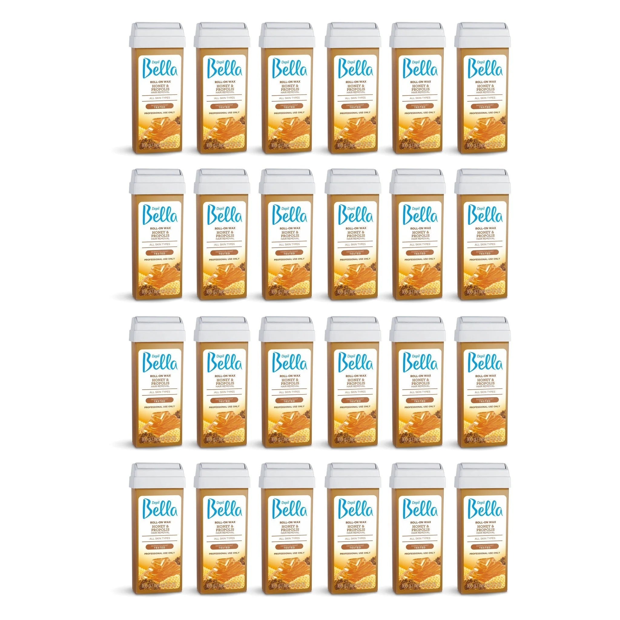 Depil Bella Roll-On Honey with Propolis Wax Hair Removal Cartridges 3.52Oz (120 Units )