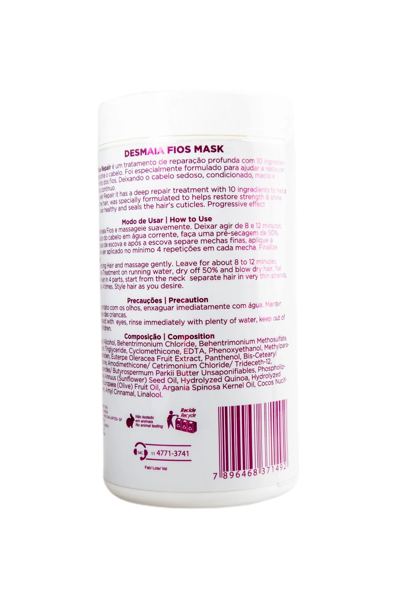 Desmaia Fios Hair Faints Instant Reconstruction 10x Active Mask 1Kg - Ony Liss - Image 3
