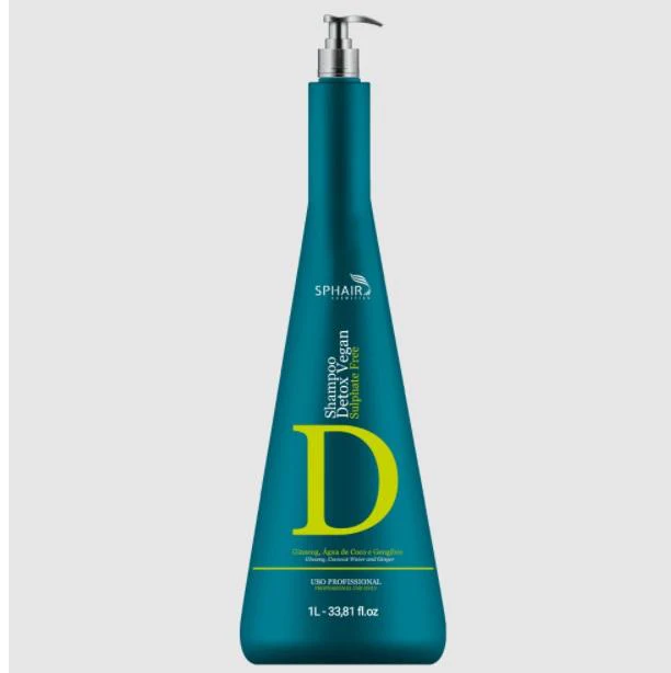 Detox Vegan Sulphate Free Ginseng Coconut Ginger Shampoo 1L - Sphair - Image 2