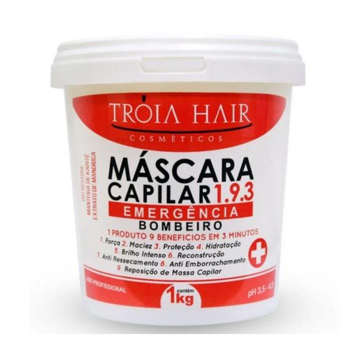 Emergência Emergency 1.9.3 Treatment 3 Minutes 9 Benefits Mask 1Kg - Troia Hair