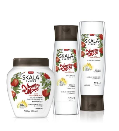 Skala Expert Vinagre de Maça Apple Vinegar Vegan Reconstruction Shine Treatment Kit 3 Prod. - Skala - Image 2