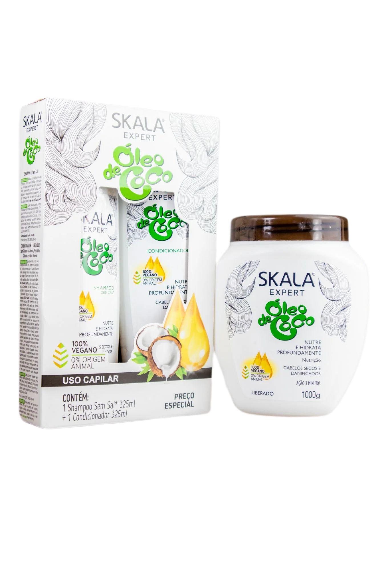 Skala Expert Oleo de Coco Coconut Oil Damaged Hair Nourishing Moisturising Kit 3 Products - Skala