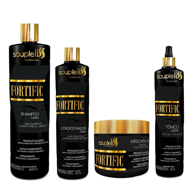 Fortific Hair Strengthening Anti Loss Growth Hydration Treatment Kit 4 Itens - Souple Liss