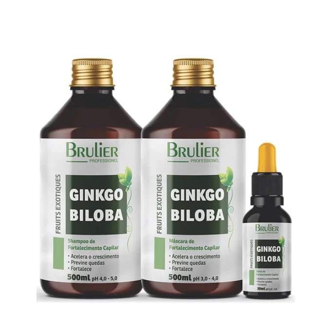 Fruits Exotiques Ginko Billoba Hair Growth Treatment Kit 3 Itens  - Brulier
