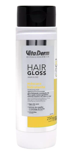 Hair Gloss UV Protection Moisturizing Instant Treatment Mask 250g - Vita Derm