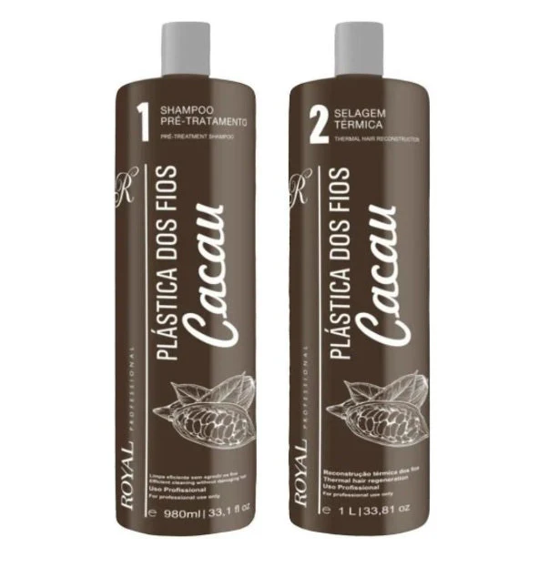 Hair Plastic Cocoa Hair Straightening Thermal Sealing Kit 2 Itens - Royal Professional