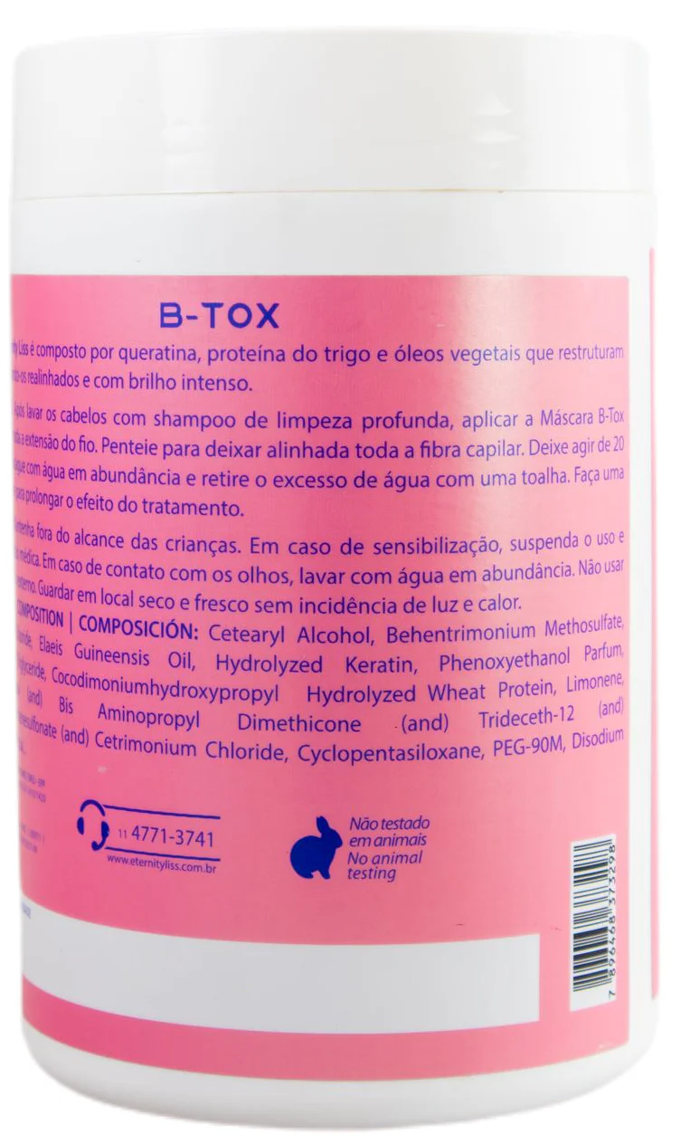 Hair Shine Keratin Wheat Protein B-Tox Reconstructive Mask 1Kg - Eternity Liss - Image 3