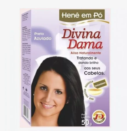 Henê Powder Bluish Blue Black Straightening Dyeing Henna 50g - Divina Dama