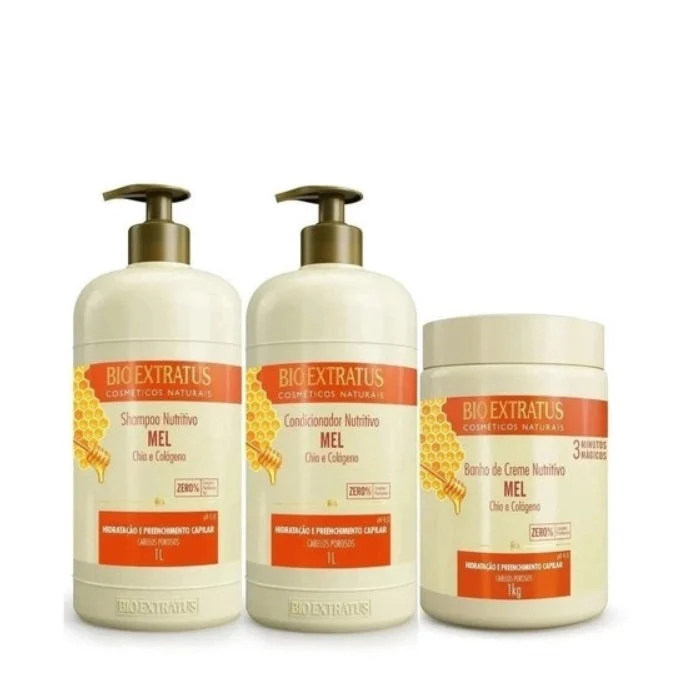 Honey Mel Chia Collagen Hair Hydration Repair Treatment Kit 3x1 - Bio Extratus - Image 2
