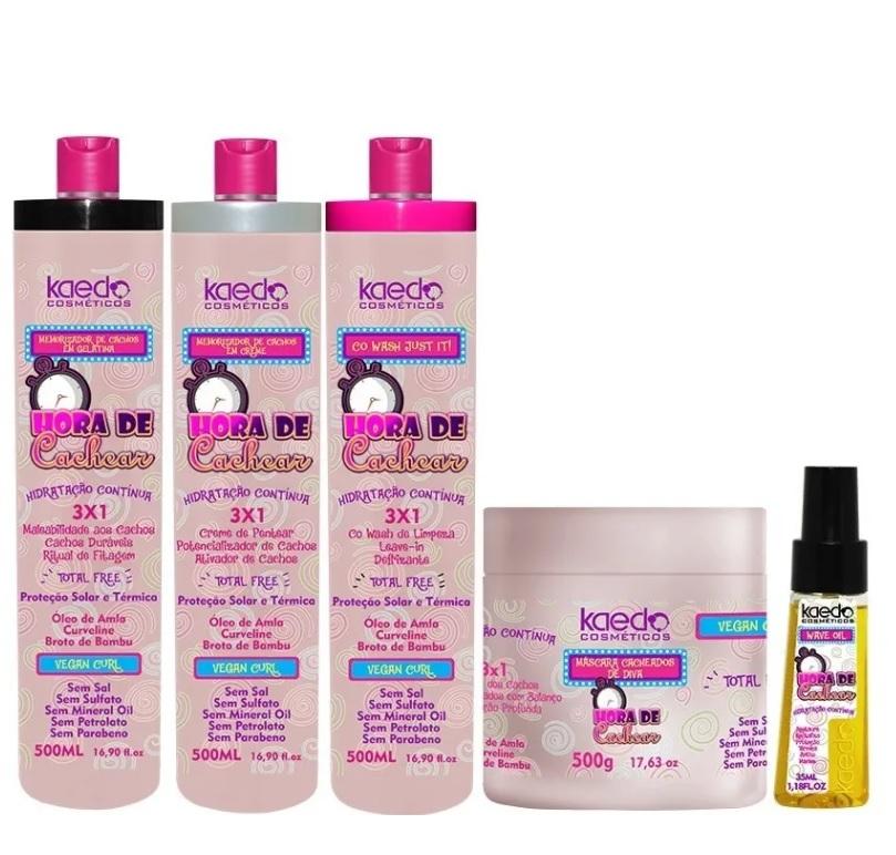 Hora de Cachear 3x1 Continued Hydration Curly Hair Treatment Kit 6 Itens - Kaedo - Image 3