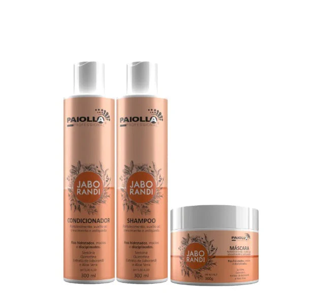 Jaborandi Hair Growth Fortifying Home Care Anti Loss Control Kit 3 Itens - Paiolla - Image 2