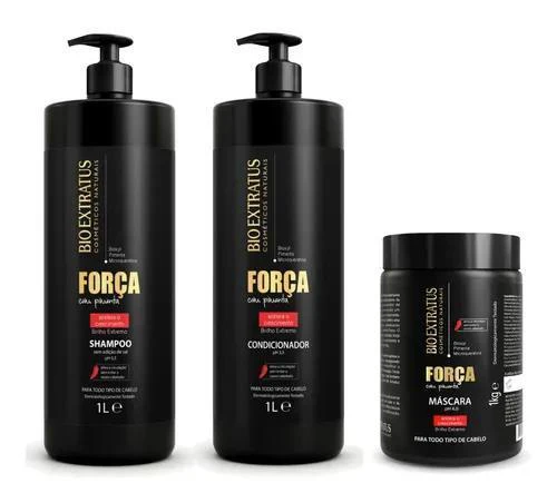 Kit 3 Products Bio Extratus Force With Pepper 1l Promotion - Bio Extratus