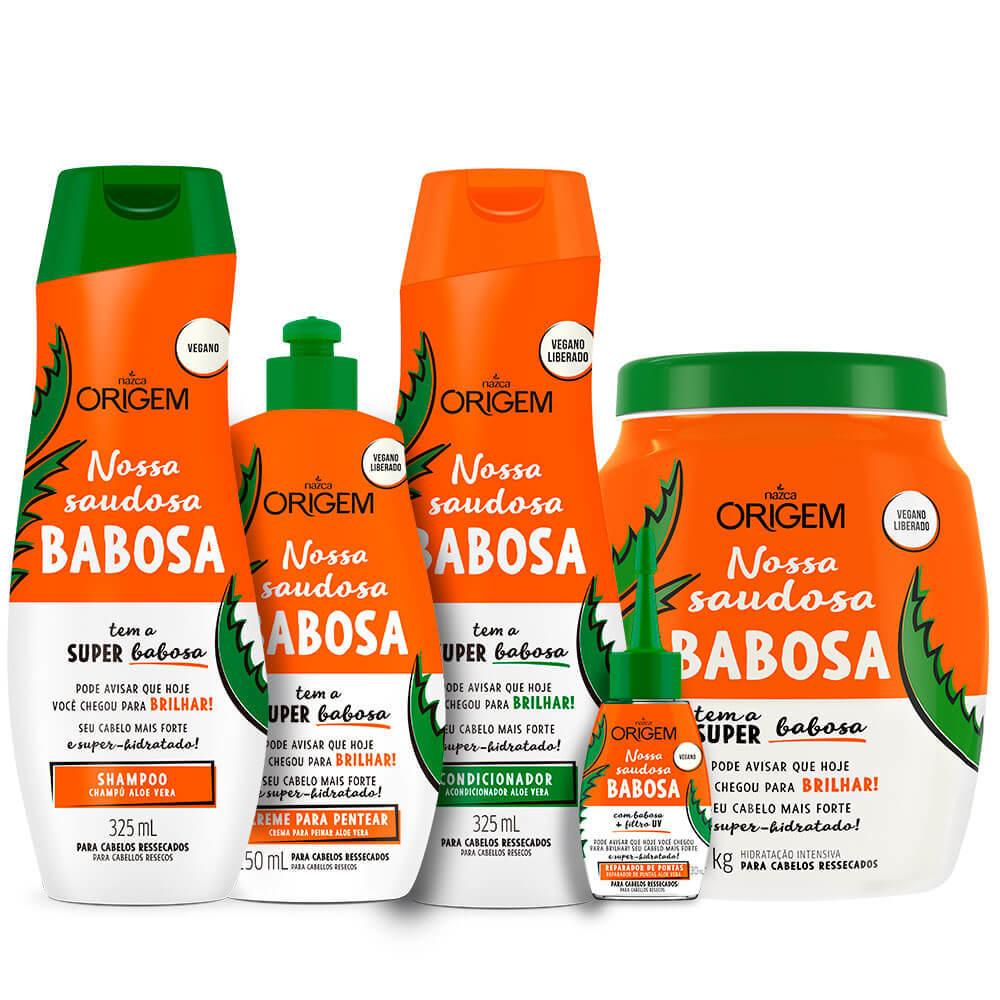 Origem Babosa Aloe Vera Shine Moisturizing Home Care Kit 5 Itens - Nazca