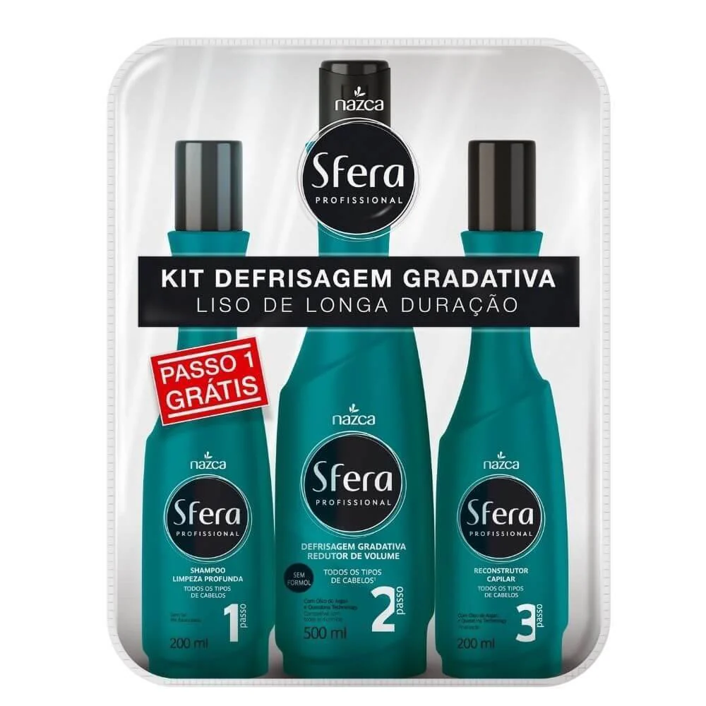 Sfera Gradual Smoothing Anti Frizz Brazilian Hair Smoothing 3 Itens - Nazca