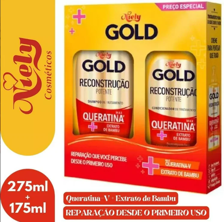 Kit Niely Gold Shampoo E Conditioner Max Keratina V - Niely Gold - Image 2