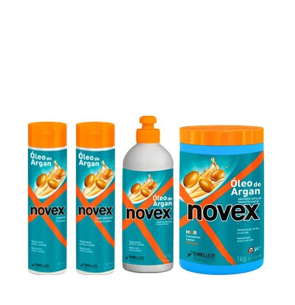 Novex Argan Oil Hair Shine Moisturizing Treatment Kit 4 Itens - Embelleze - Image 2