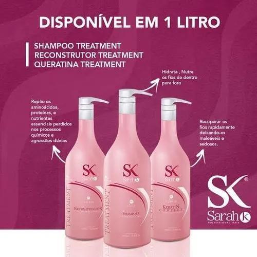Kit Sarah K Shampoo Reconstructor E Keratina 1litro - Sarah K