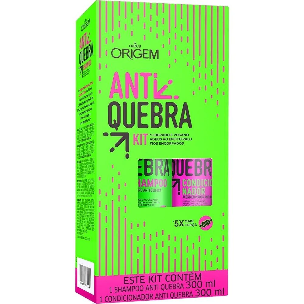 Antiquebra Max Origem Vegan Strenght Anti Break Treatment Kit 2x300ml - Nazca