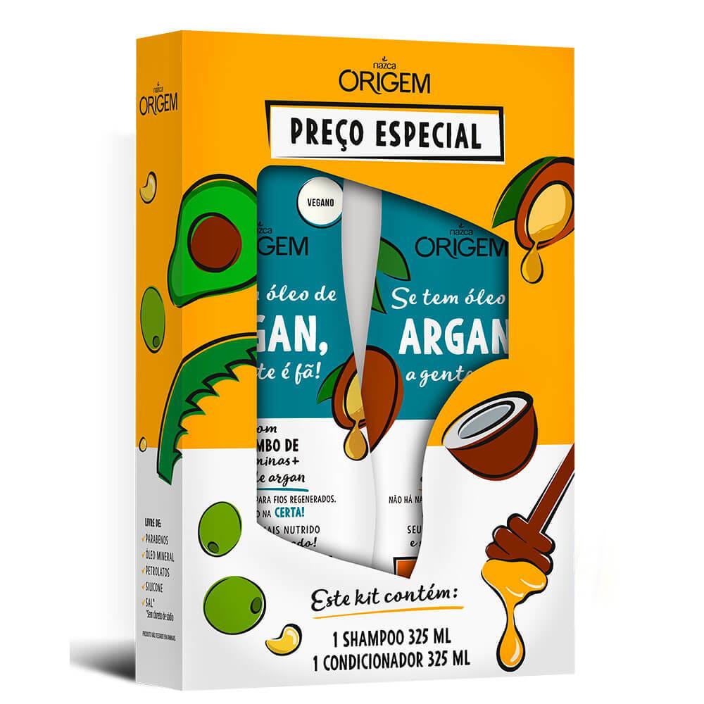 Origem Argan Oil Nourishing Regeneration Hair Treatment Kit 2x300ml - Nazca - Image 3