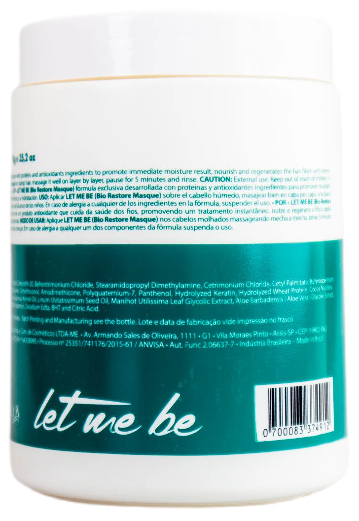 Let Me Be BioRestore Natural Extracts Coconut Argan Monoi Mask 1Kg - ProSalon - Image 3
