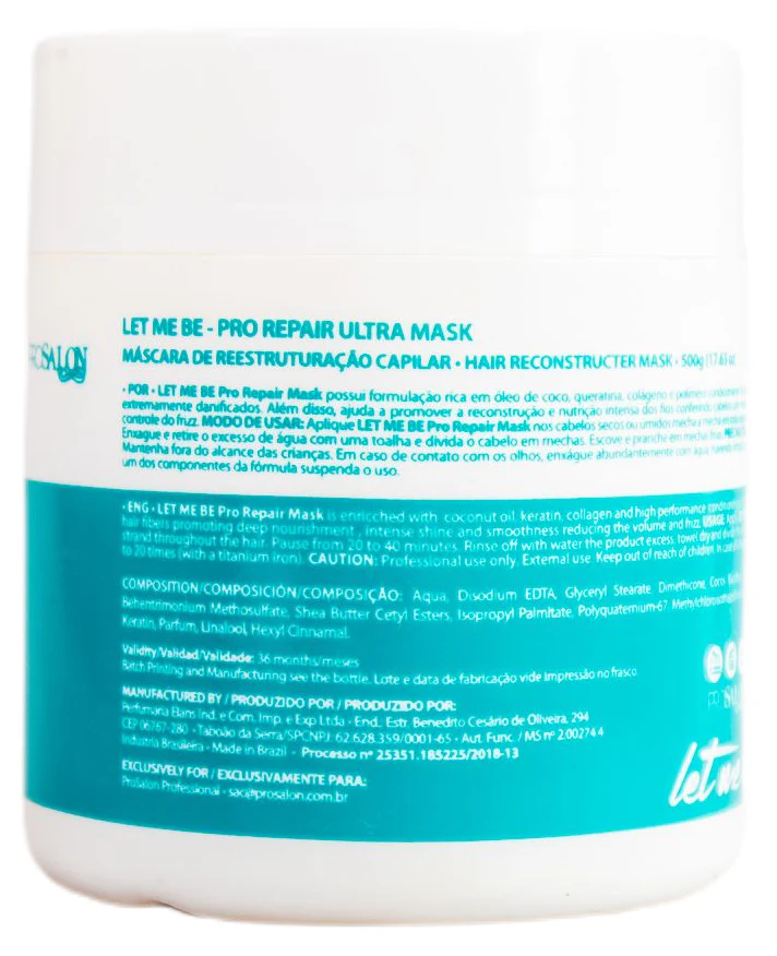Let Me Be Pro Repair Ultra Mask w/ Coconut Oil, Keratin and Collagen 500g - ProSalon - Image 2